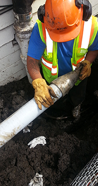 sewer pipe installation